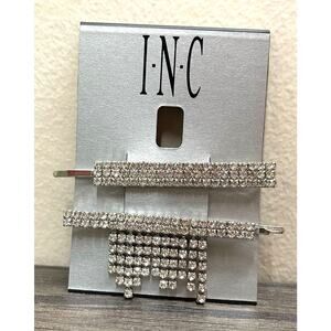 NWT INC Women's Rhinestone Silver Bobby Pins